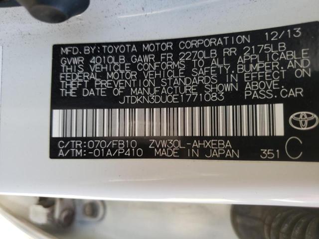 Photo 10 from auction – 2014 TOYOTA PRIUS with VIN JTDKN3DU0E1771083