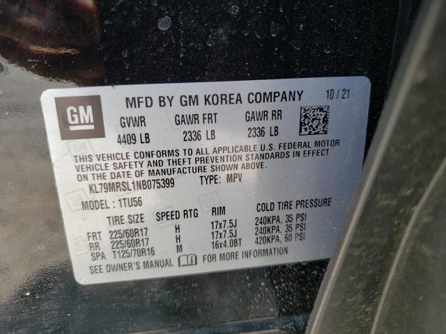 Photo 10 from auction – 2022 CHEVROLET TRAILBLAZE with VIN KL79MRSL1NB075399