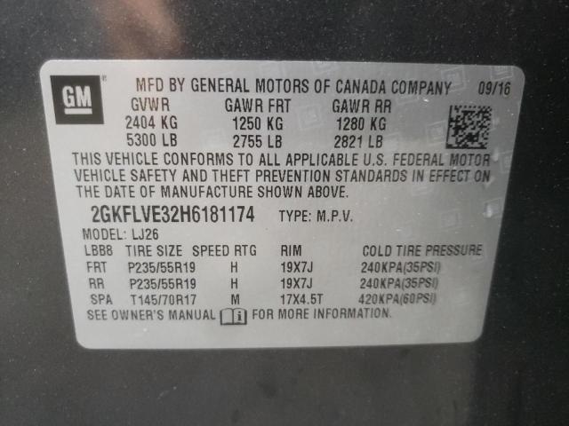 Photo 10 from auction – 2017 GMC TERRAIN DE with VIN 2GKFLVE32H6181174