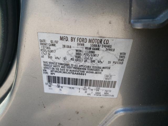 Photo 10 from auction – 2007 FORD EDGE SE with VIN 2FMDK36C07BA66891