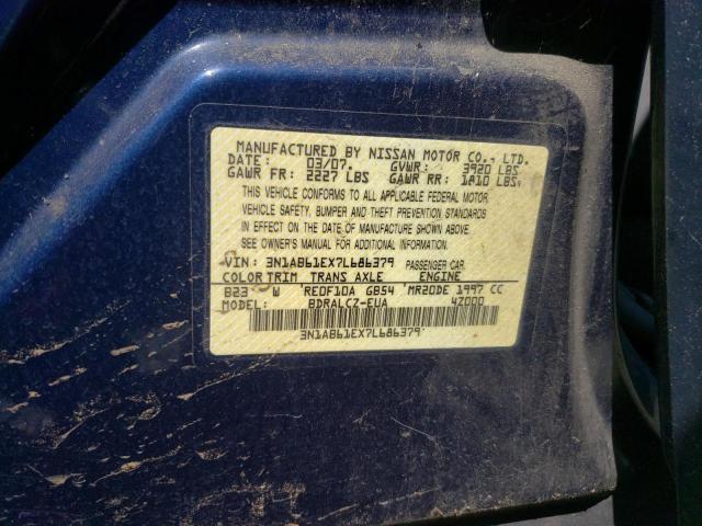 Photo 10 from auction – 2007 NISSAN SENTRA 2.0 with VIN 3N1AB61EX7L686379