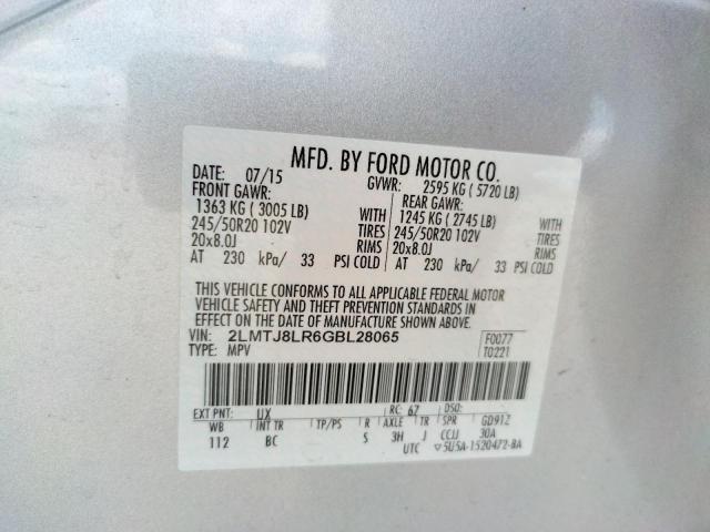 Photo 10 from auction – 2016 LINCOLN MKC RESERV with VIN 2LMTJ8LR6GBL28065