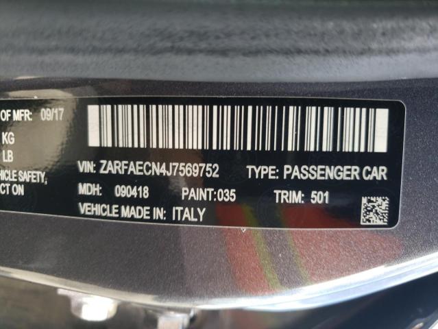 Photo 10 from auction – 2018 ALFA ROMEO GIULIA TI with VIN ZARFAECN4J7569752