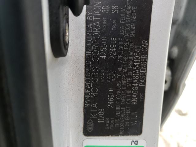Photo 10 from auction – 2010 KIA OPTIMA LX with VIN KNAGG4A81A5410541