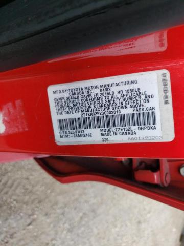 صورة رقم 10 من المزاد - 2003 TOYOTA COROLLA MA مع VIN 2T1KR32E23C032810
