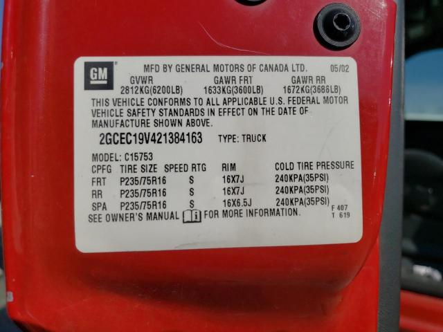 Photo 10 from auction – 2002 CHEVROLET SILVERADO with VIN 2GCEC19V421384163