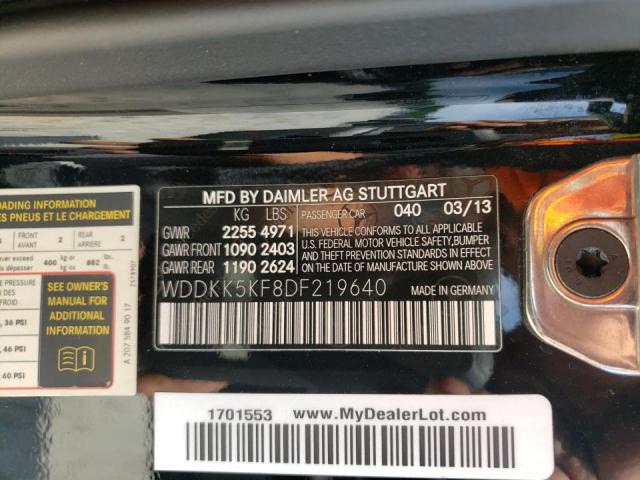 Photo 10 from auction – 2013 MERCEDES-BENZ E 350 with VIN WDDKK5KF8DF219640