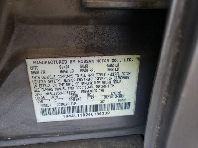Photo 10 from auction – 2004 NISSAN ALTIMA BAS with VIN 1N4AL11D24C186332