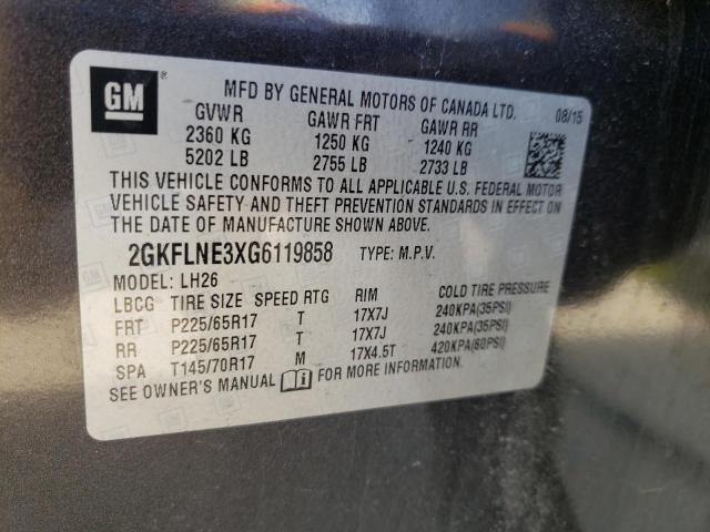 Photo 10 from auction – 2016 GMC TERRAIN SL with VIN 2GKFLNE3XG6119858