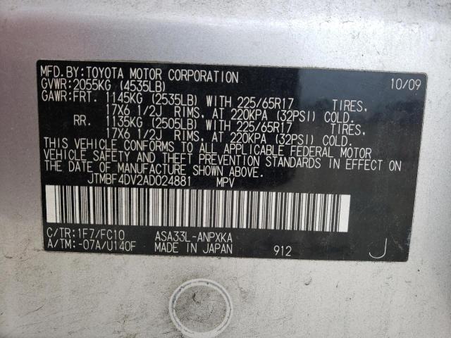 Photo 10 from auction – 2010 TOYOTA RAV4 with VIN JTMBF4DV2AD024881
