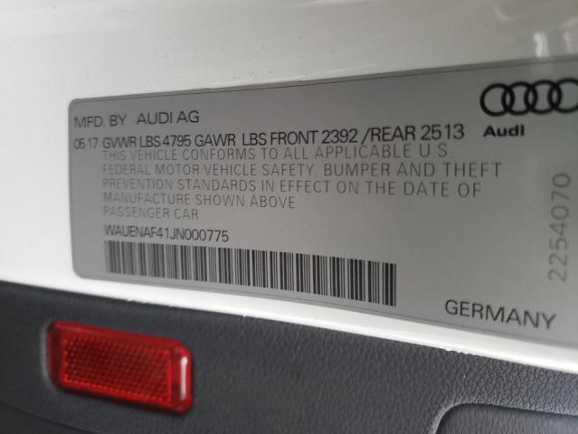 Photo 10 from auction – 2018 AUDI A4 PREMIUM with VIN WAUENAF41JN000775