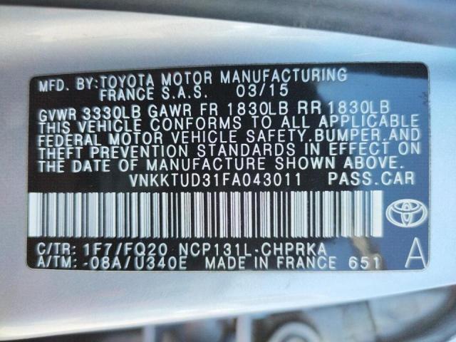Photo 10 from auction – 2015 TOYOTA YARIS with VIN VNKKTUD31FA043011