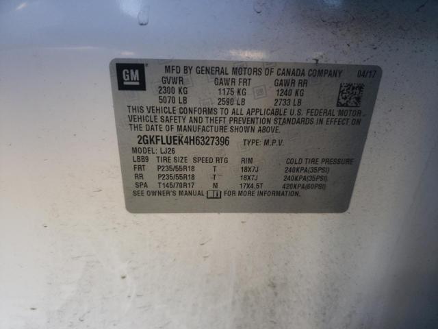 Photo 10 from auction – 2017 GMC TERRAIN SL with VIN 2GKFLUEK4H6327396