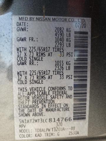 Photo 10 from auction – 2020 NISSAN ROGUE S with VIN 5N1AT2MT3LC814766