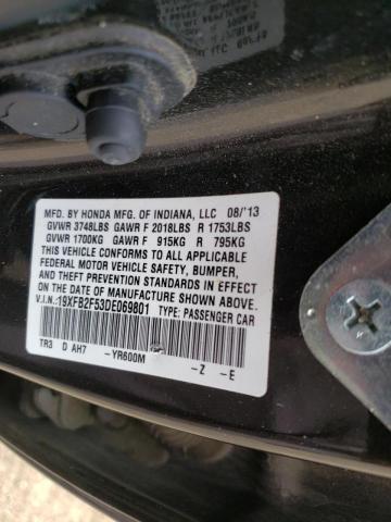 Photo 10 from auction – 2013 HONDA CIVIC LX with VIN 19XFB2F53DE069801