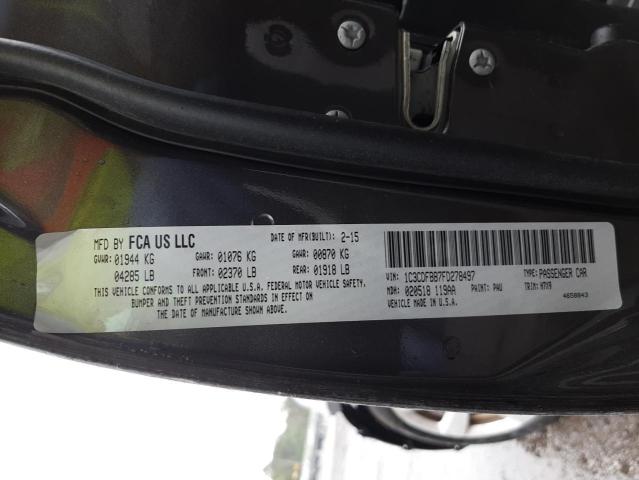 Photo 10 from auction – 2015 DODGE DART SXT with VIN 1C3CDFBB7FD278497