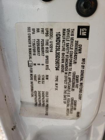 Photo 10 from auction – 2005 CHEVROLET UPLANDER L with VIN 1GNDV23L35D290794