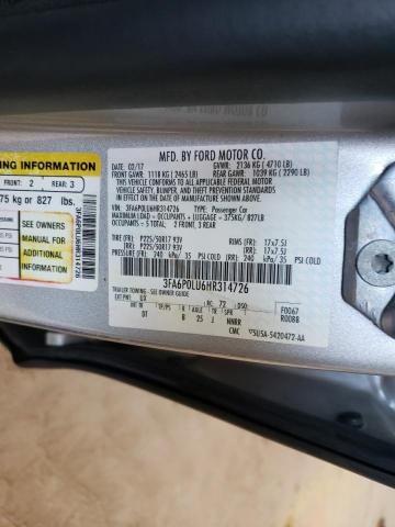Photo 10 from auction – 2017 FORD FUSION SE with VIN 3FA6P0LU6HR314726