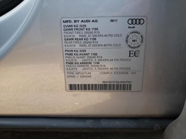 Photo 10 from auction – 2018 AUDI Q3 TECHNIK with VIN WA1GCCFS6JR007901