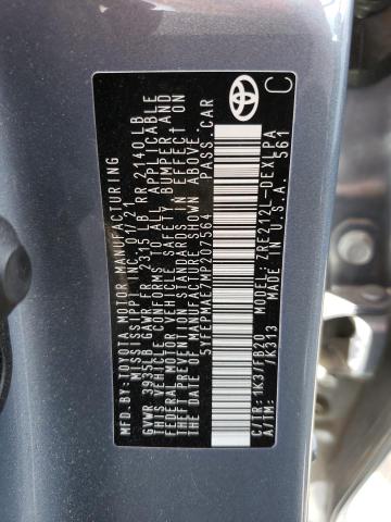 Photo 10 from auction – 2021 TOYOTA COROLLA LE with VIN 5YFEPMAE7MP207564