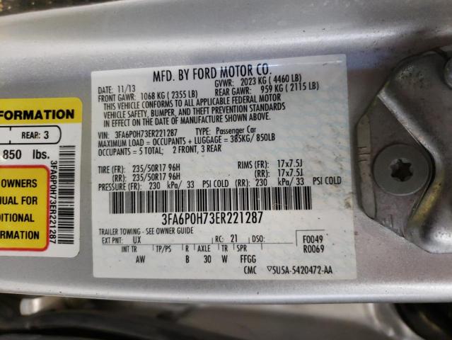 Photo 10 from auction – 2014 FORD FUSION SE with VIN 3FA6P0H73ER221287