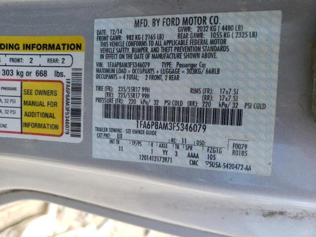 Photo 10 from auction – 2015 FORD MUSTANG with VIN 1FA6P8AM3F5346079