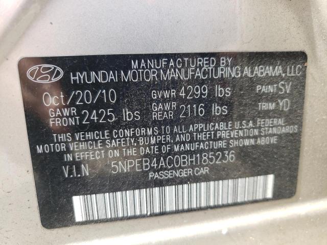 Photo 10 from auction – 2011 HYUNDAI SONATA GLS with VIN 5NPEB4AC0BH185236