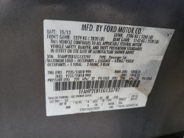 Photo 10 from auction – 2014 FORD TAURUS SEL with VIN 1FAHP2E81EG133797