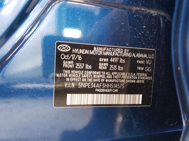 Photo 10 from auction – 2017 HYUNDAI SONATA SPO with VIN 5NPE34AF3HH514575
