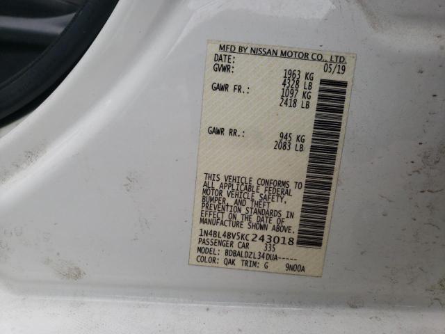 Photo 10 from auction – 2019 NISSAN ALTIMA S with VIN 1N4BL4BV5KC243018