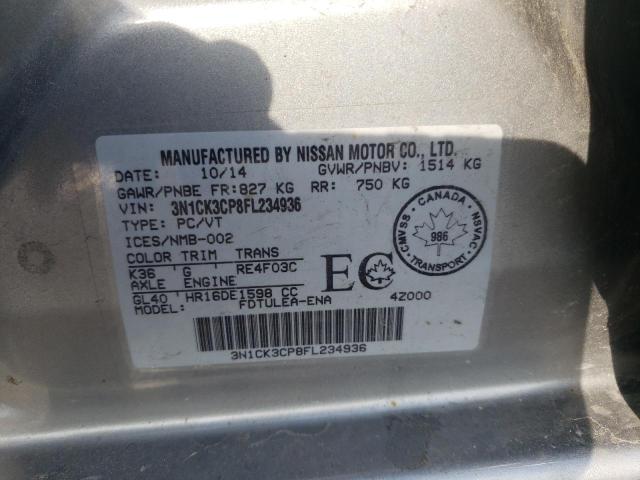 Photo 10 from auction – 2015 NISSAN MICRA with VIN 3N1CK3CP8FL234936