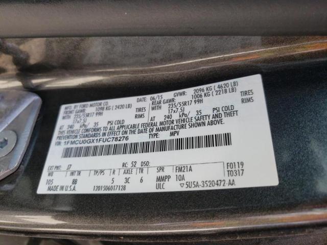 Photo 10 from auction – 2015 FORD ESCAPE SE with VIN 1FMCU0GX1FUC78276