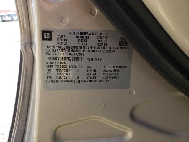 Photo 10 from auction – 2012 BUICK ENCLAVE with VIN 5GAKVDED7CJ275510