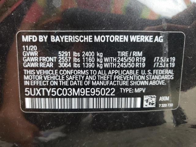 Photo 10 from auction – 2021 BMW X3 XDRIVE3 with VIN 5UXTY5C03M9E95022