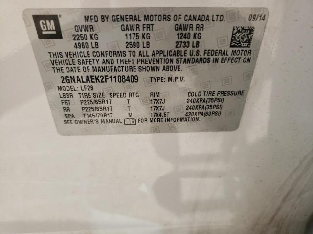 Photo 10 from auction – 2015 CHEVROLET EQUINOX LS with VIN 2GNALAEK2F1108409