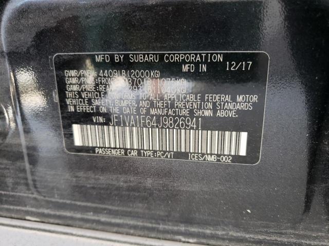 Photo 10 from auction – 2018 SUBARU WRX LIMITE with VIN JF1VA1F64J9826941