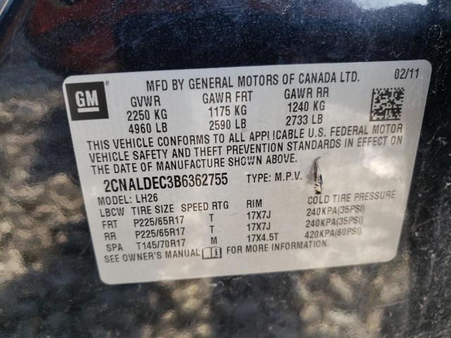 Photo 10 from auction – 2011 CHEVROLET EQUINOX LT with VIN 2CNALDEC3B6362755