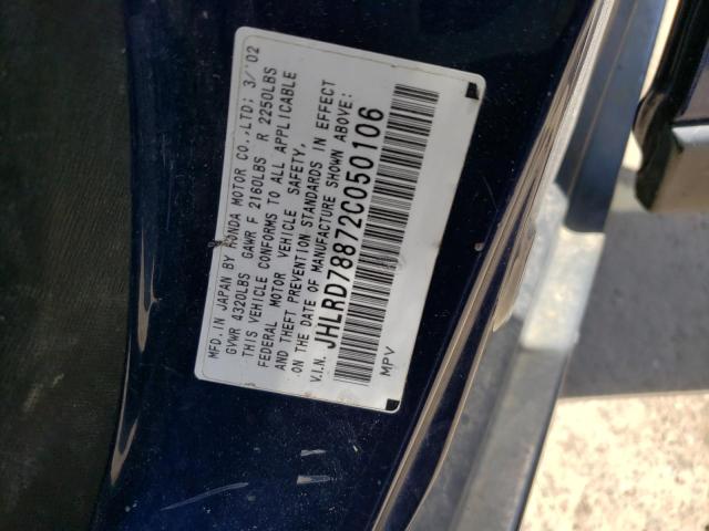 Photo 10 from auction – 2002 HONDA CR-V EX with VIN JHLRD78872C050106