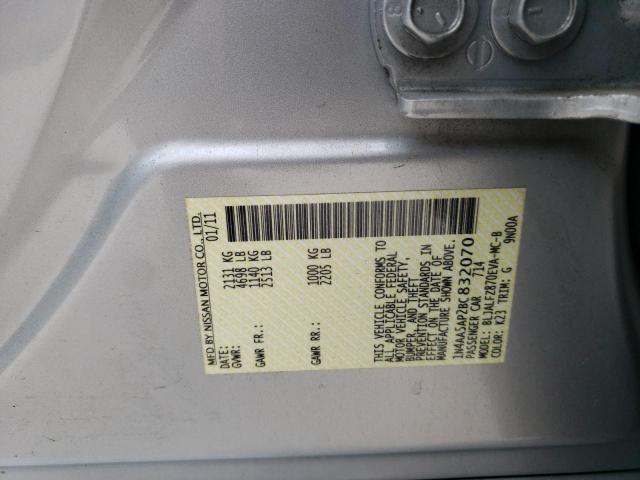 Photo 10 from auction – 2011 NISSAN MAXIMA S with VIN 1N4AA5AP2BC832070