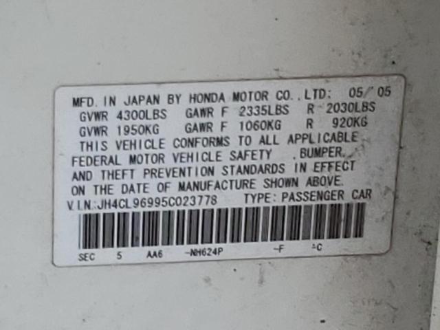Photo 10 from auction – 2005 ACURA TSX with VIN JH4CL96995C023778