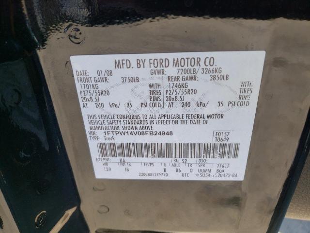 Photo 10 from auction – 2008 FORD F150 SUPER with VIN 1FTPW14V08FB24948