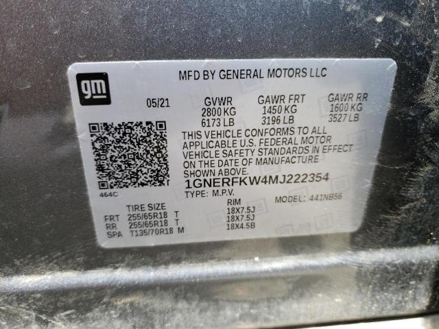 Photo 10 from auction – 2021 CHEVROLET TRAVERSE L with VIN 1GNERFKW4MJ222354