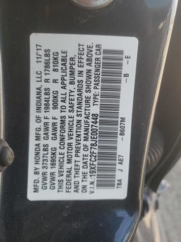 Photo 10 from auction – 2018 HONDA CIVIC EX with VIN 19XFC2F78JE007448