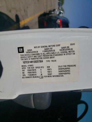 Photo 10 from auction – 2003 GMC SONOMA with VIN 1GTCS14H138257364