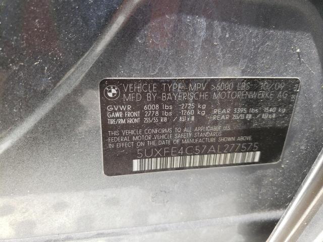Photo 10 from auction – 2010 BMW X5 XDRIVE3 with VIN 5UXFE4C57AL277575