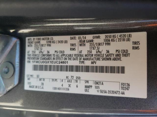 Photo 10 from auction – 2014 FORD ESCAPE SE with VIN 1FMCU0GX1EUC24801
