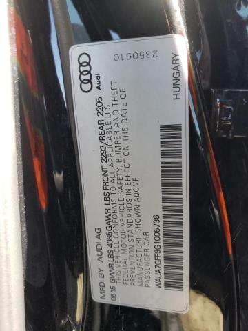 Photo 10 from auction – 2016 AUDI A3 PREMIUM with VIN WAUA7GFF9G1005736