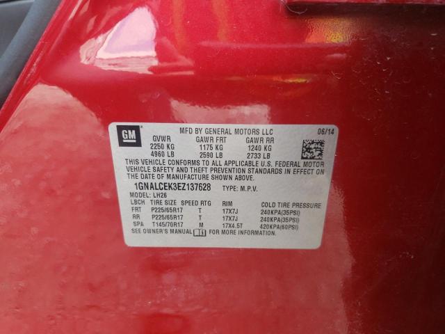 Photo 10 from auction – 2014 CHEVROLET EQUINOX LT with VIN 1GNALCEK3EZ137628