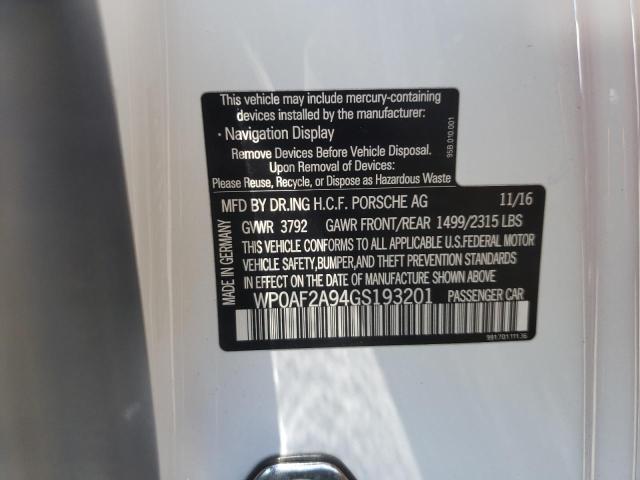 Photo 10 from auction – 2016 PORSCHE 911 GT3 RS with VIN WP0AF2A94GS193201
