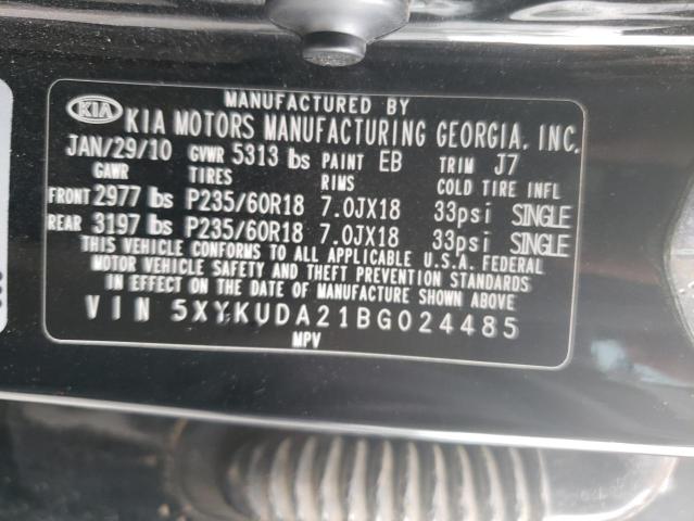 Photo 10 from auction – 2011 KIA SORENTO EX with VIN 5XYKUDA21BG024485